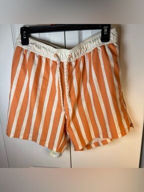 Goodfellow & Co Orange and Cream Striped Drawstring Shorts